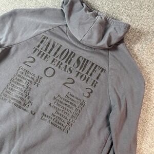 Taylor Swift The Eras Tour 2023 Hoodie Blue Gray M Concert Merch Tour Dates Band